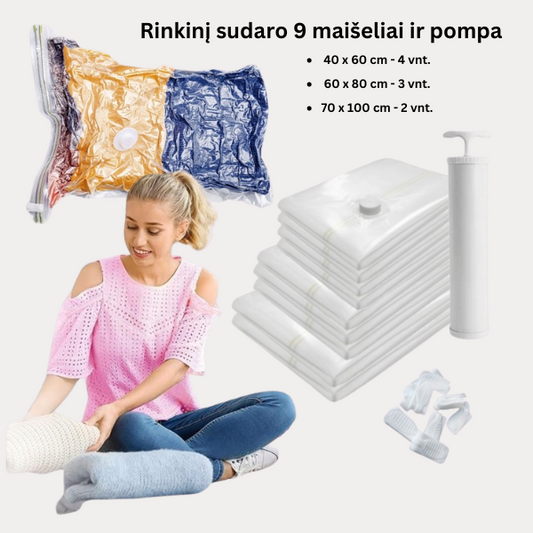 Vakuuminiai maišai su pompa