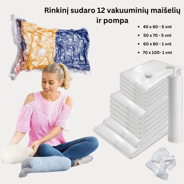 Vakuuminiai maišai su pompa