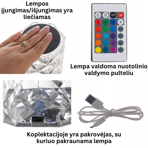 Krištolinė LED lempa